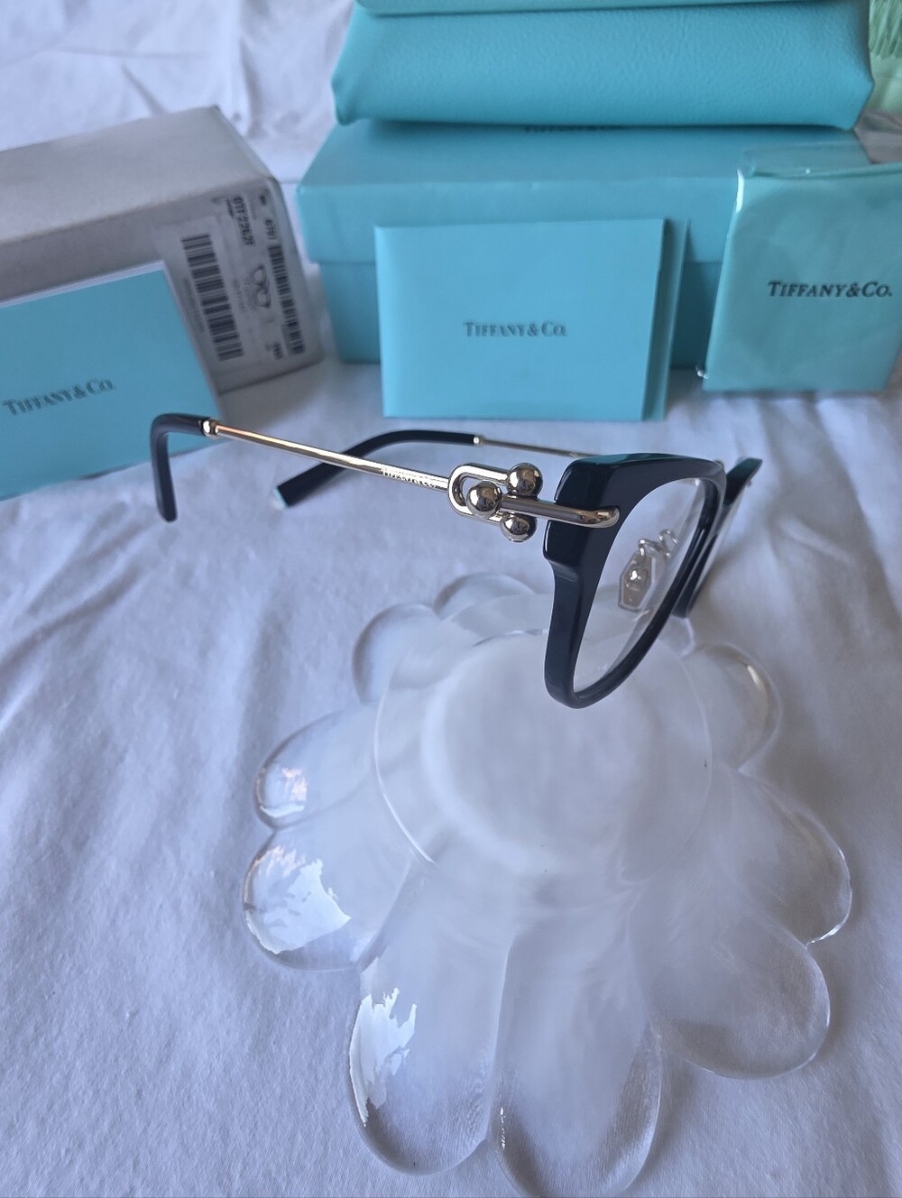 Tiffany & Co. Black and Gold Women's Eyeglass Frames 0TF2262F 52/17/140